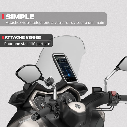 Phone mount for scooter and motorcycle mirror