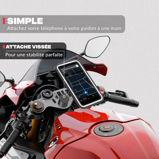 Phone mount for motorcycle clip-on handlebar