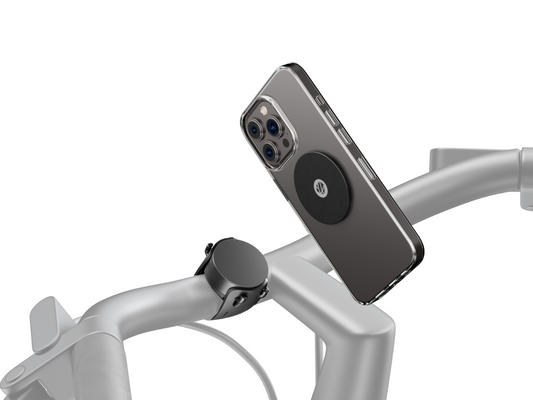 Smartphone mount for bike handlebar with steel plate