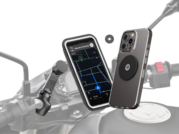 PRO BOOST motorcycle phone holder (pocket and metal plate)