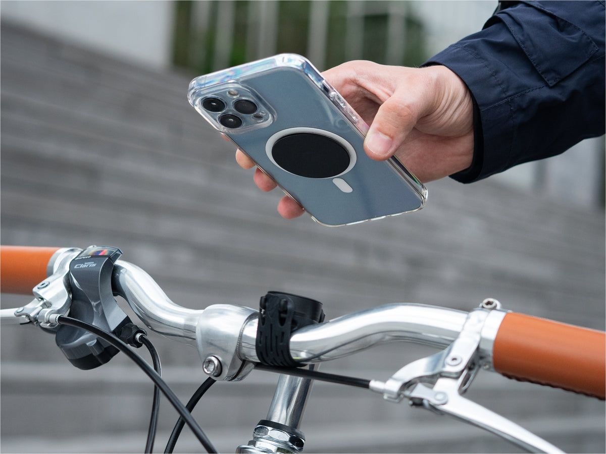 Support téléphone vélo avec plaque métal