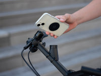 Moustache bike phone holder with metal plate