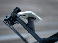 Moustache bike phone holder with metal plate