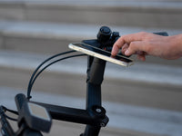 Moustache bike phone holder with metal plate