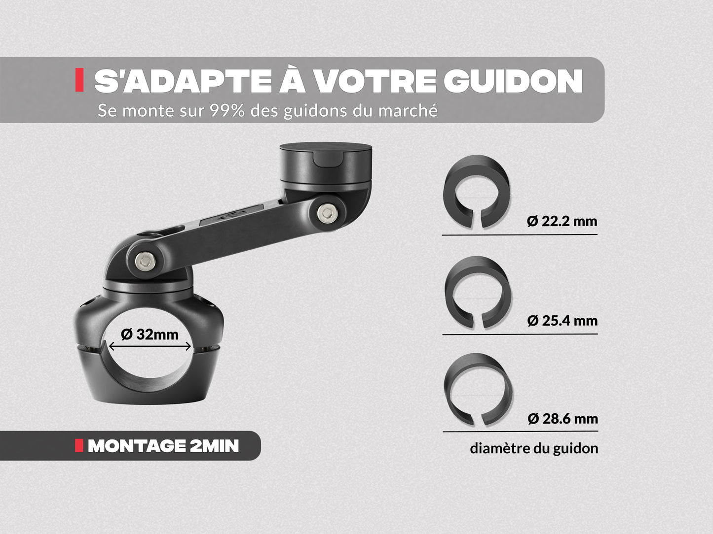 PRO BOOST mount for motorcycle handlebar