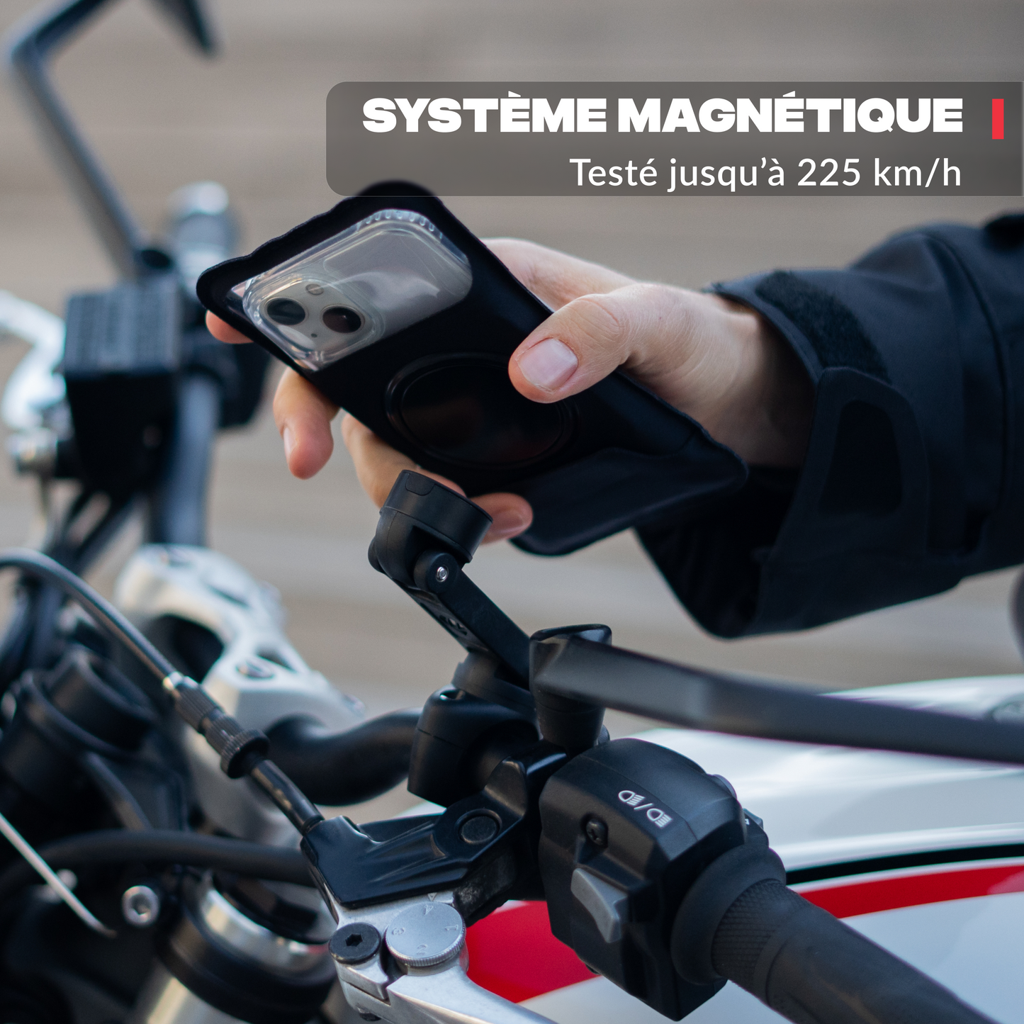 Main product view – Shapeheart PRO BOOST motorcycle phone mount