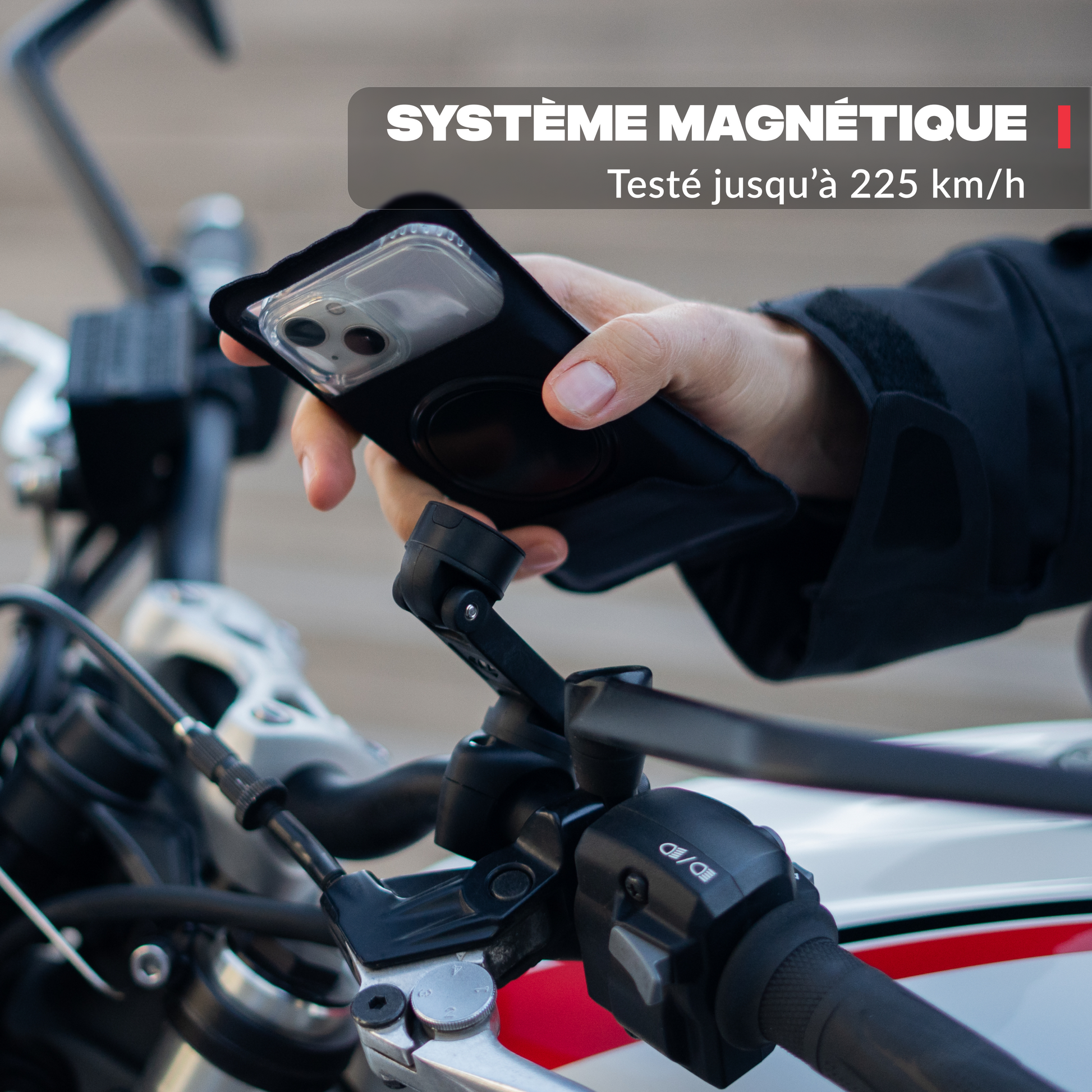 Main product view – Shapeheart PRO BOOST motorcycle phone mount
