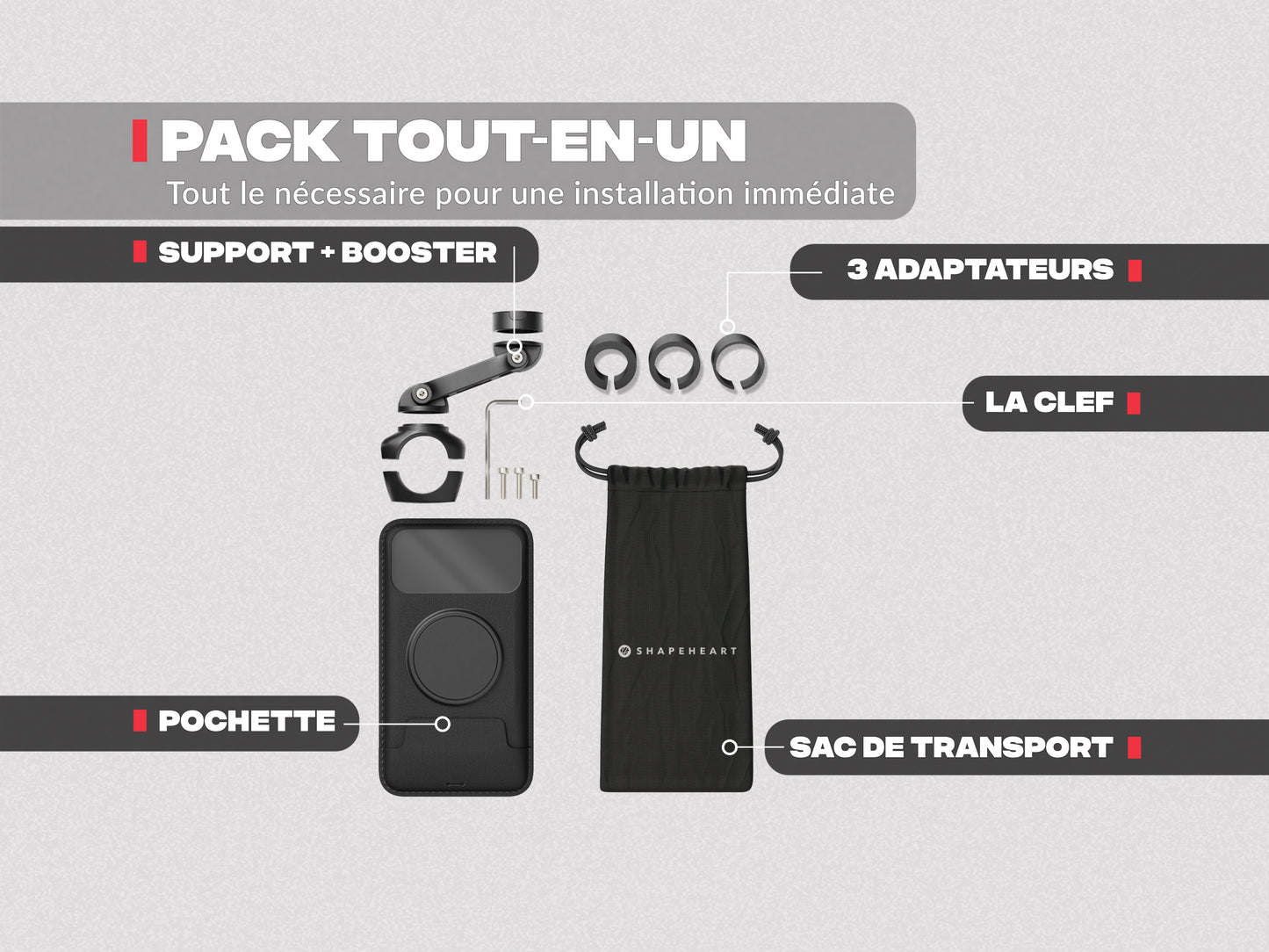 PRO BOOST mount for motorcycle handlebar