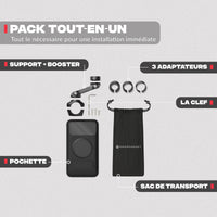 Pack contents – Shapeheart PRO BOOST motorcycle phone mount
