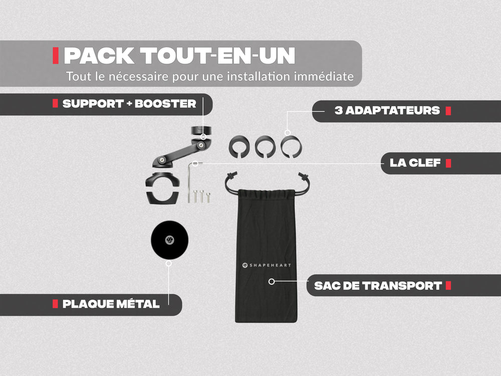 PRO BOOST motorcycle phone holder with metal plate