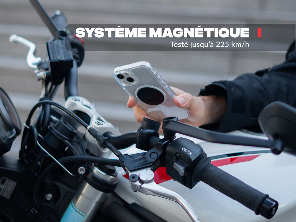 Professional motorcycle phone holder with metal plate