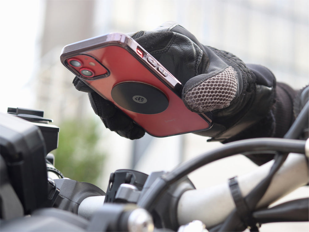 Motorcycle phone holder (pocket and plate)