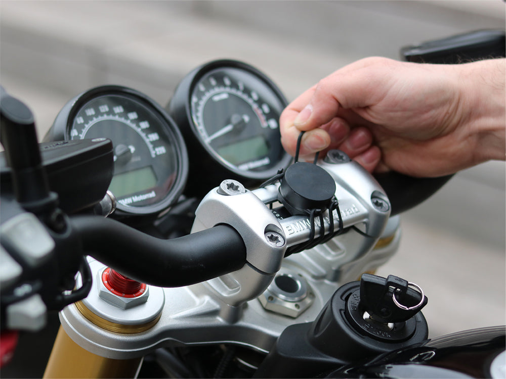 Motorcycle phone holder (pocket and plate)