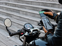 Motorcycle phone holder (pocket and plate)