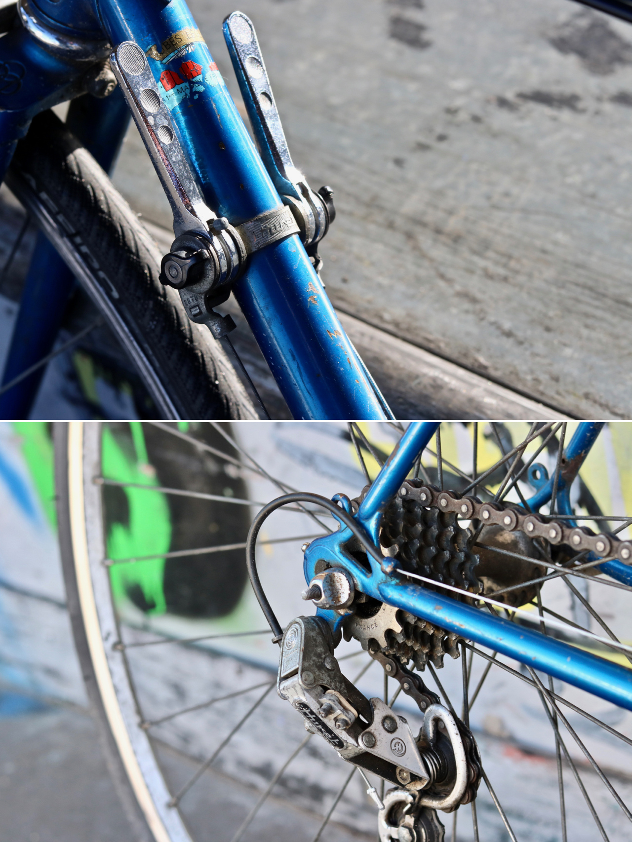 changer gaine grise frein vélo vintage et cable dérailleur ancien